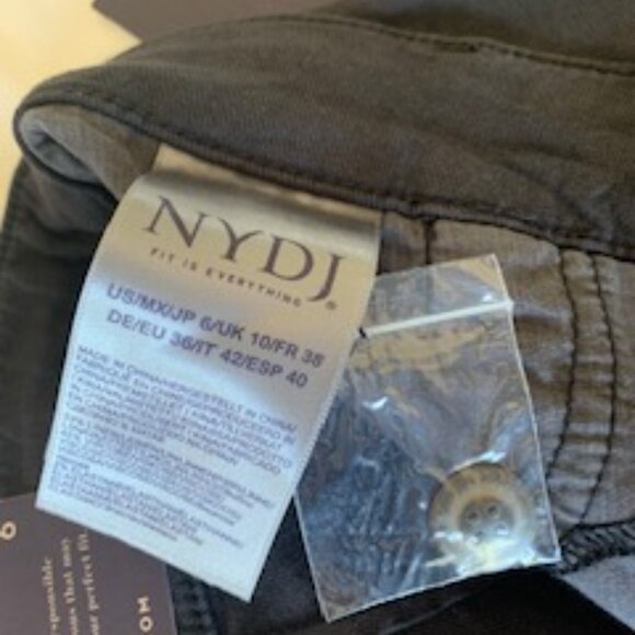 NYDJ Stretch Linen Trouser Pant_Black_Size 6 - Picture 7 of 8